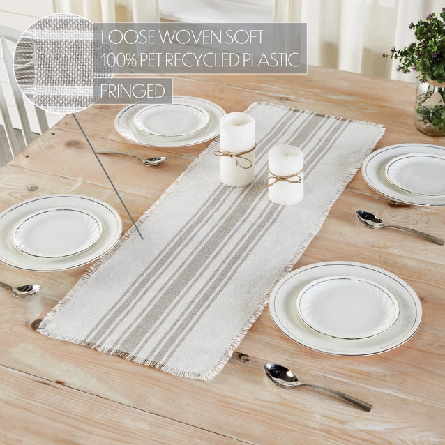 Antique White / Grey Stripe Indoor/Outdoor Runner