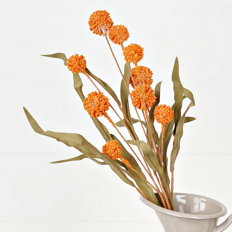 Thistle Berry w/ Leaves Spray - Orange