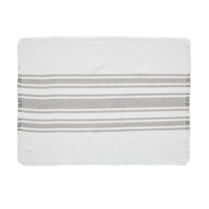 Antique White / Grey Stripe Indoor/Outdoor Placemat Set of 6