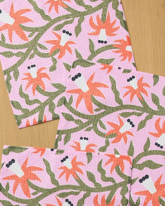 Geometry Dishcloth Set - Graphic Flowers