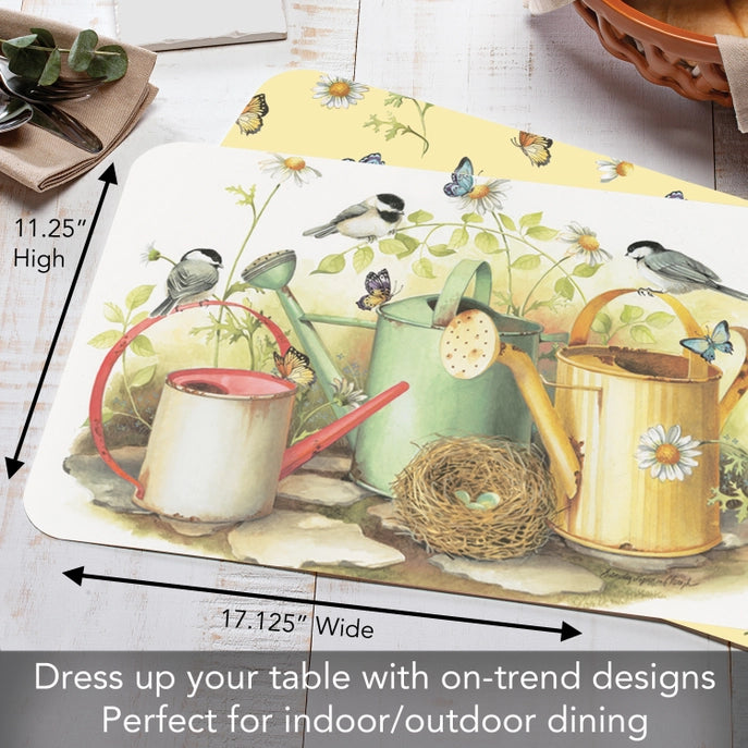 Chickadees and Butterflies Reversible Plastic Placemat