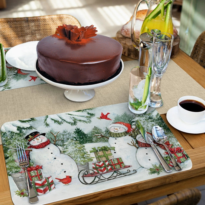 Snowman's Farmhouse Reversible Placemat