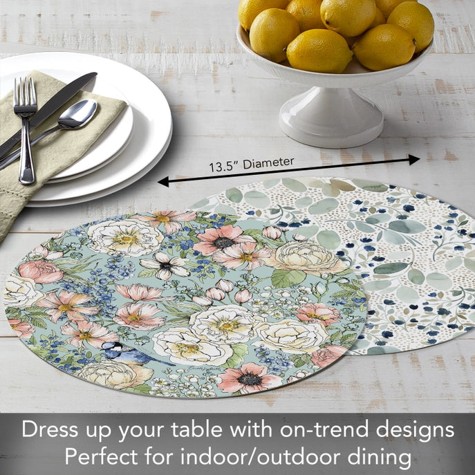 Nature's Notebook Round Reversible Plastic Placemat