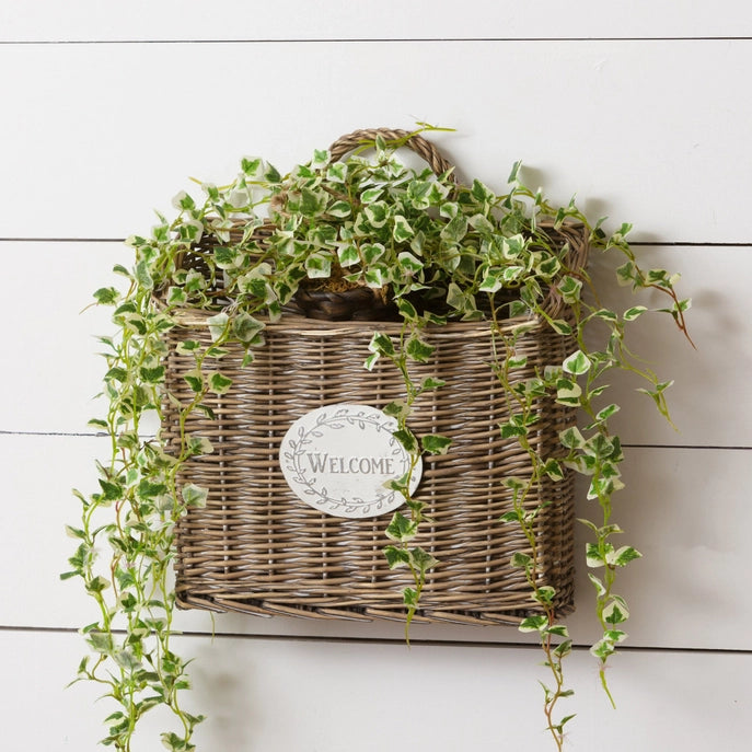 Welcome Wall Hanging Basket