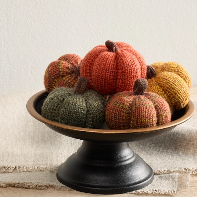 4" Cozy Variegated Knit Pumpkin
