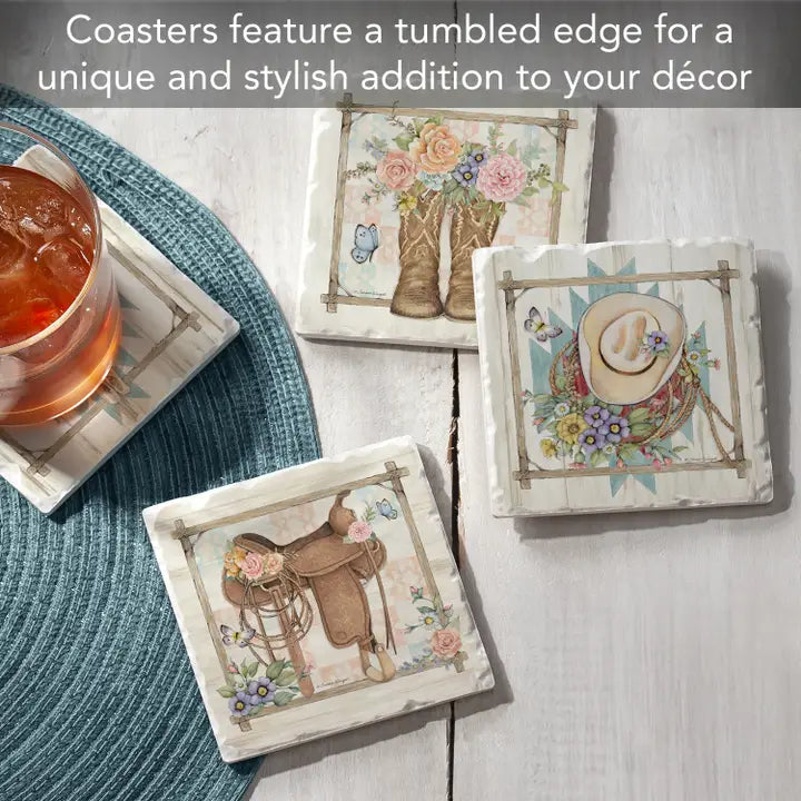 Rosewood Ranch 4 Pack Asst Coaster Set