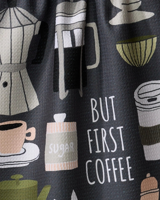 Geometry Tea Towel - But First, Coffee