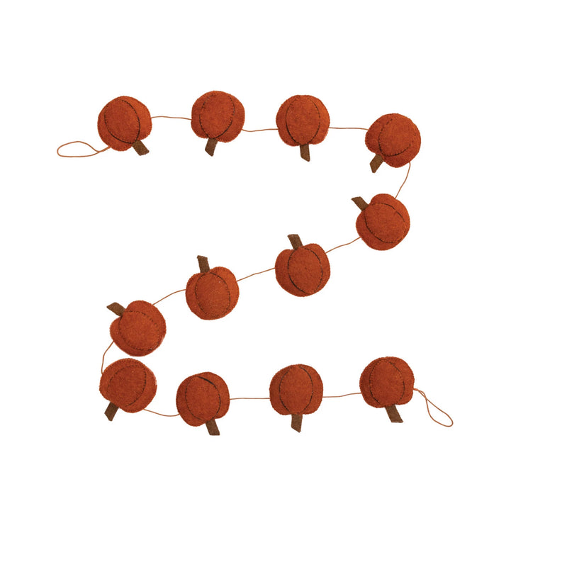 Handmade Wool Felt Pumpkin Garland
