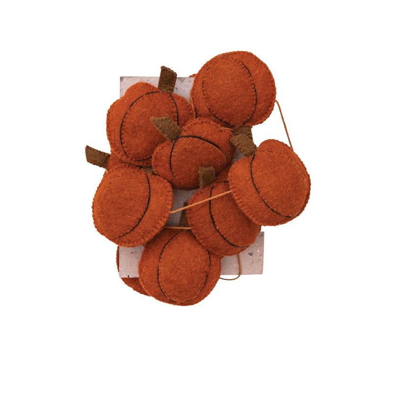 Handmade Wool Felt Pumpkin Garland
