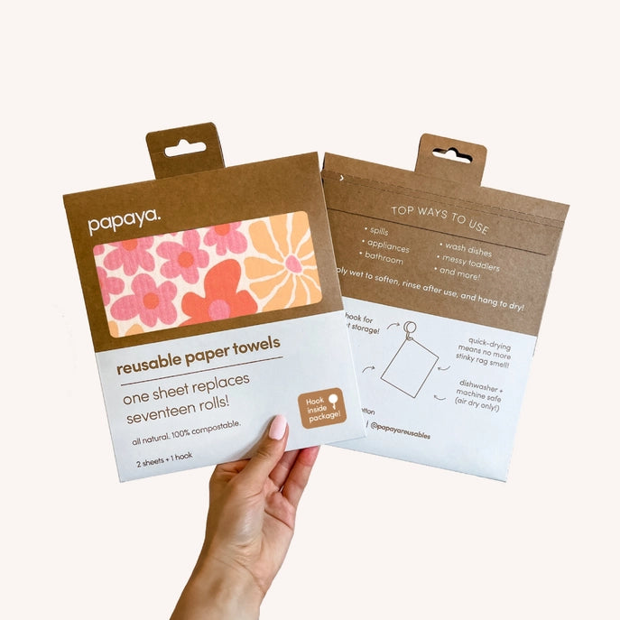 Papaya® Reusable Paper Towel - 2 pack NEW STYLES!