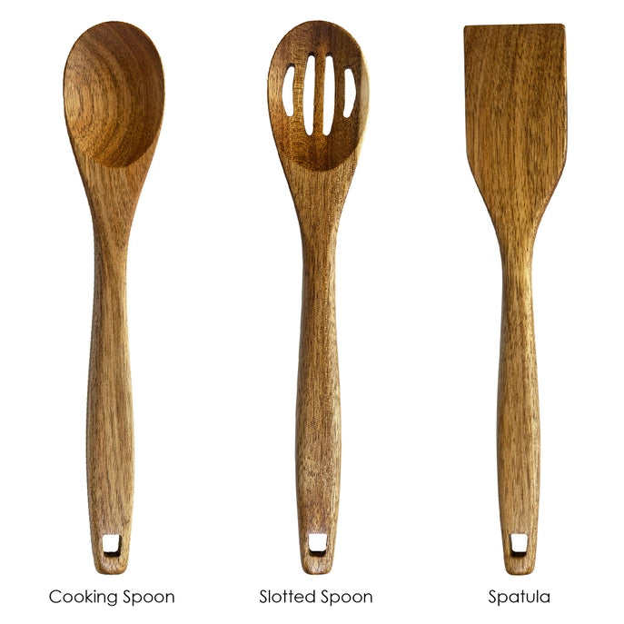Acacia 3 Piece Utensil Set