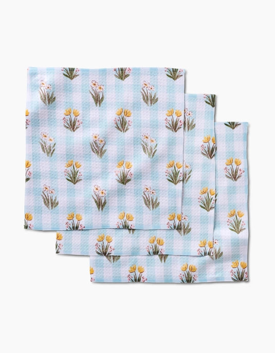 Picnic Plaid Blue Dishcloth Set