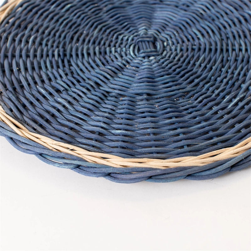 Blue Rattan Charger