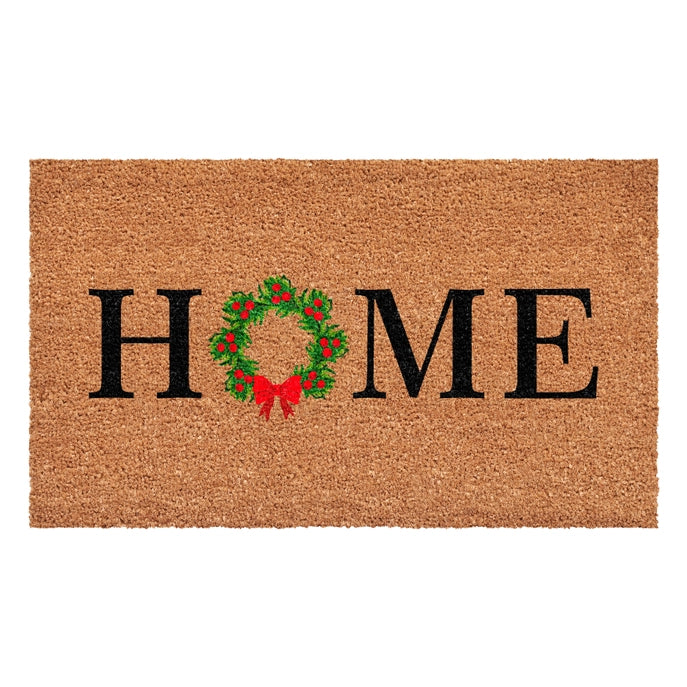 Home Christmas Wreath Doormat