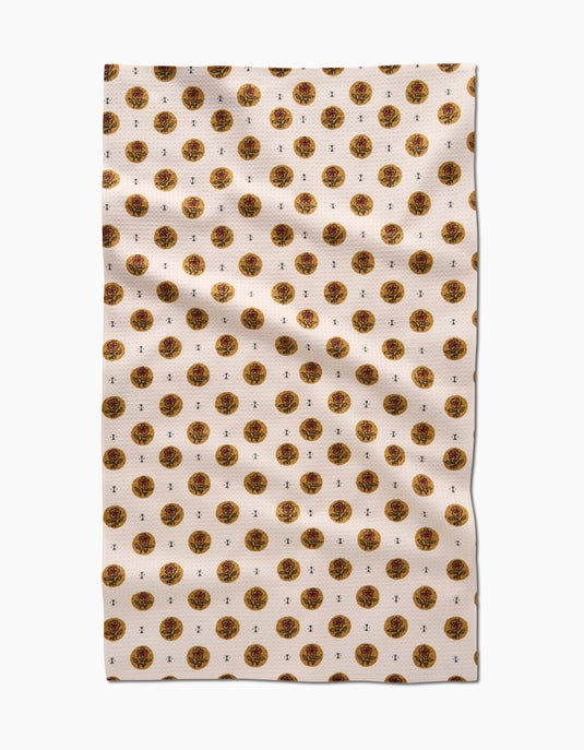 Geometry Tea Towel - Artisanal Floral Cream
