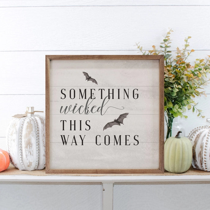 Something Wicked Bats Framed Sign