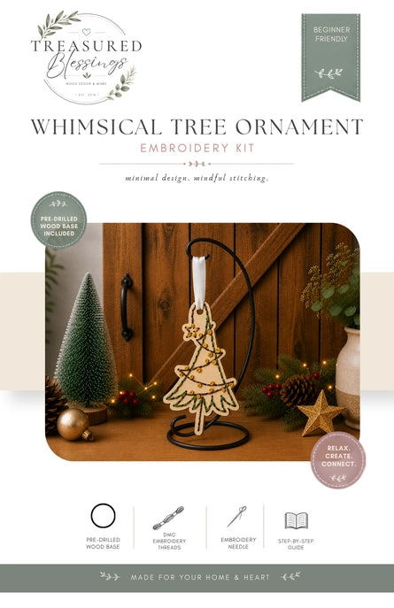Wood Embroidery Kit - Whimsical Tree