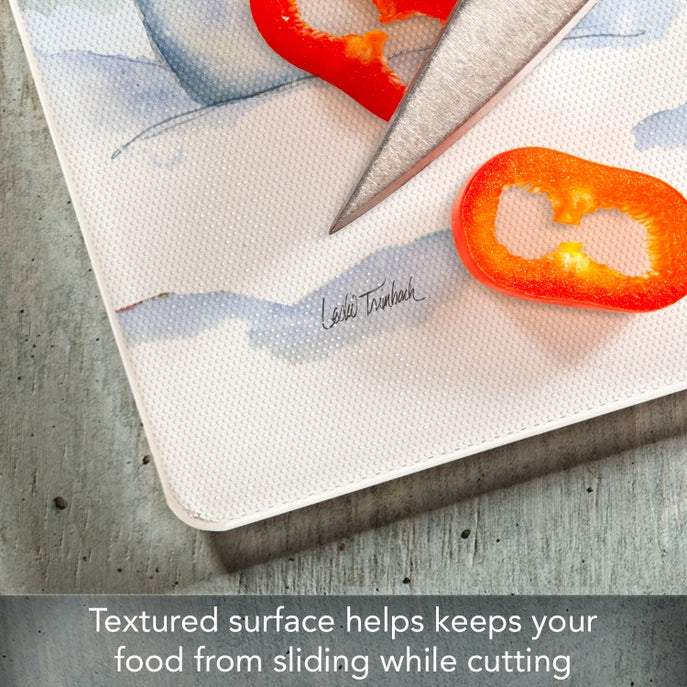 "Snowman Family" 15x12 Tempered Glass Cutting Board