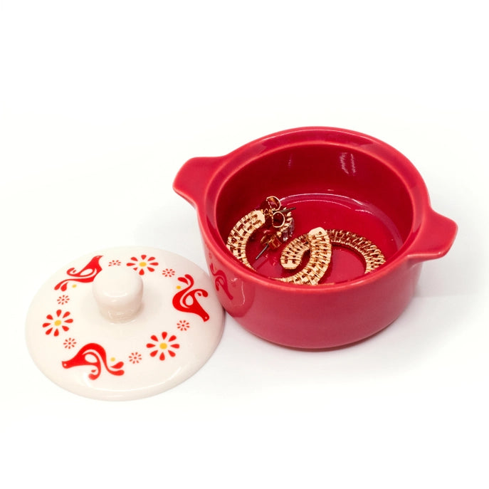 Pyrex Inspired Friendship Casserole Ceramic Trinket Box