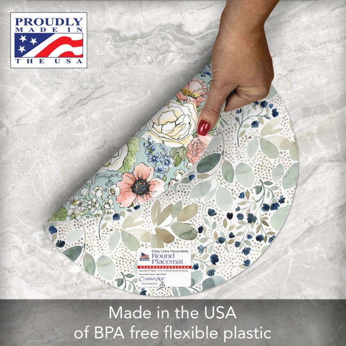 Nature's Notebook Round Reversible Plastic Placemat