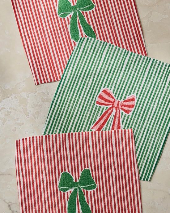 Geometry Dishcloth Set - Ribbon Bows