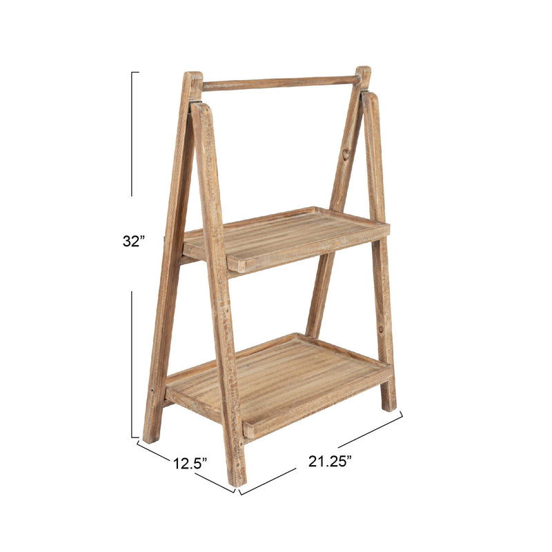 2 Tier Wood Folding Stand