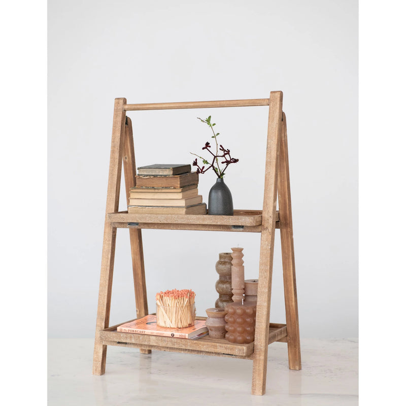 2 Tier Wood Folding Stand