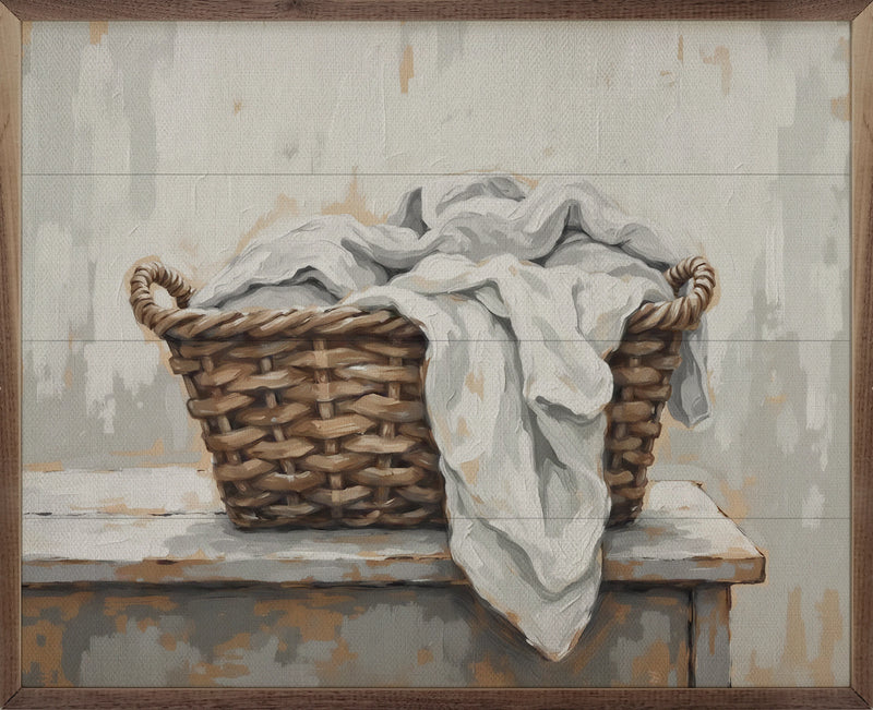 20x16 Laundry Basket Framed Wall Decor