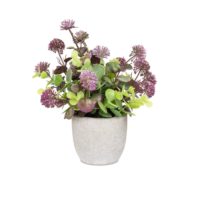 Round Flower w/ Stone-like Pot