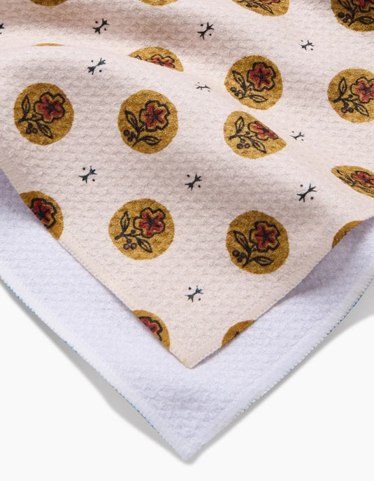 Geometry Tea Towel - Artisanal Floral Cream
