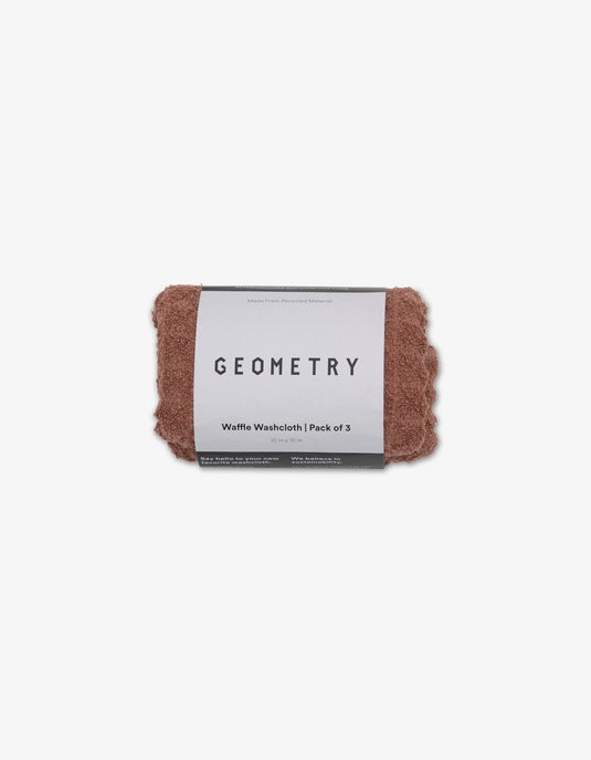 Geometry Waffle Wash Cloth Set  - DUSTY ROSE