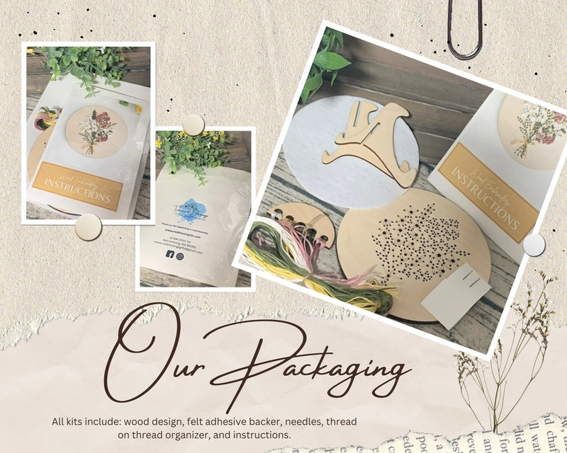 Wood Embroidery Kit - Floral Bird