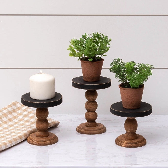 Black Top w/ Wood Base Mini Riser