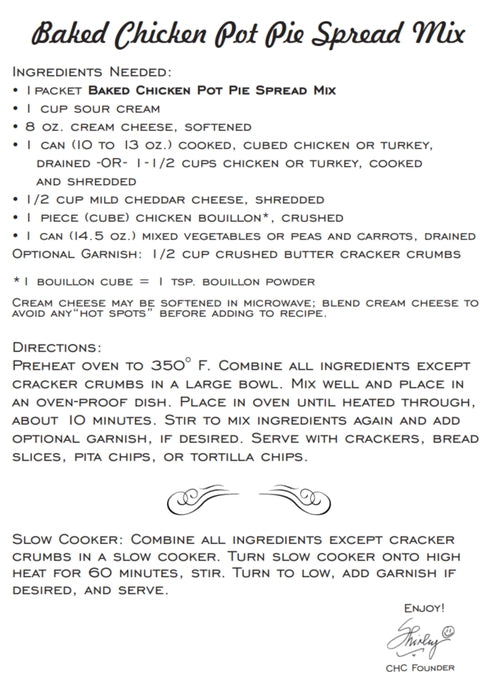 Artisan Kitchen Baked Chicken Pot Pie Spread MIx