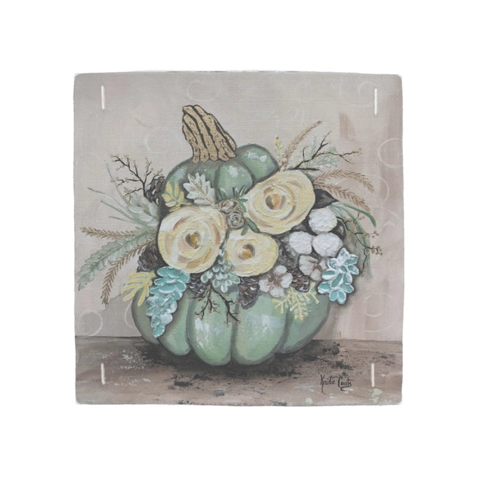 Kristie's Seafoam Pumpkin Flowers Square Swap