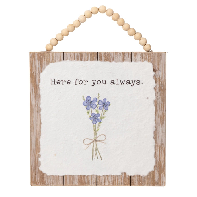 Whimsical Wildflowers Plaque - Here for You