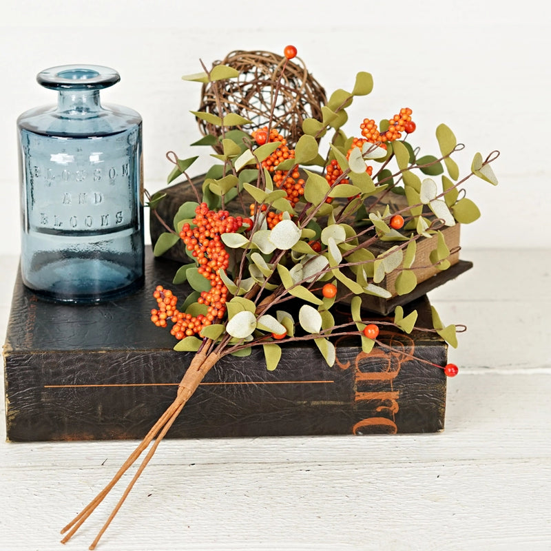 Country Eucalyptus w/ Orange Pepper Berry Bush