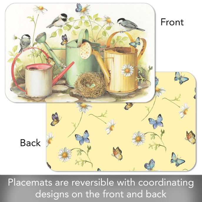 Chickadees and Butterflies Reversible Plastic Placemat