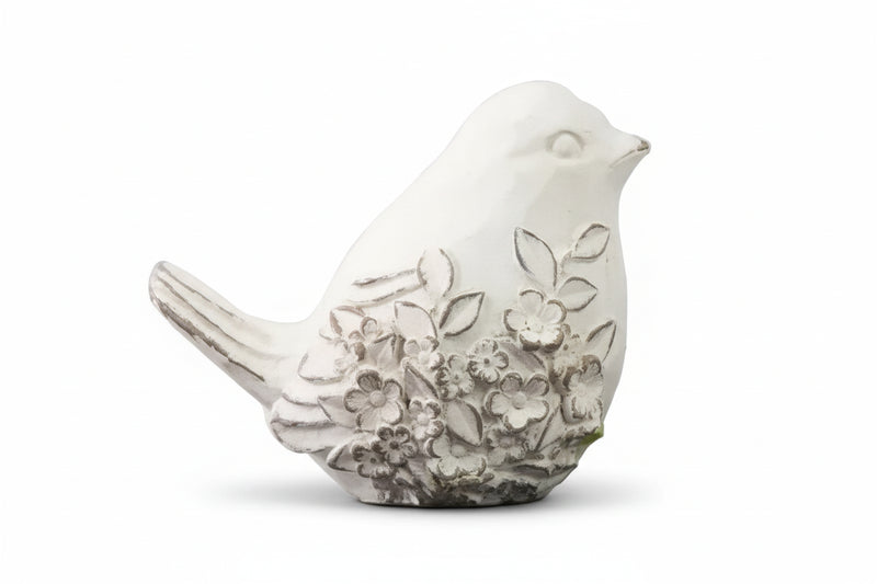 White Bird w/ Embossed Florals