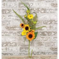 28" Sunflower Pick w/ Ferns & Berry