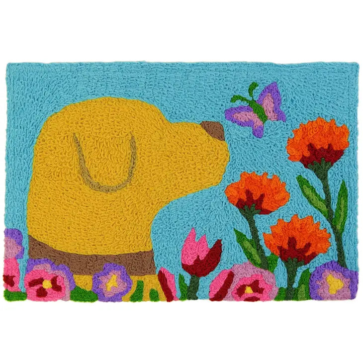 Golden Lab and Butterfly Jellybean® Rug 20" X 30" - Pet