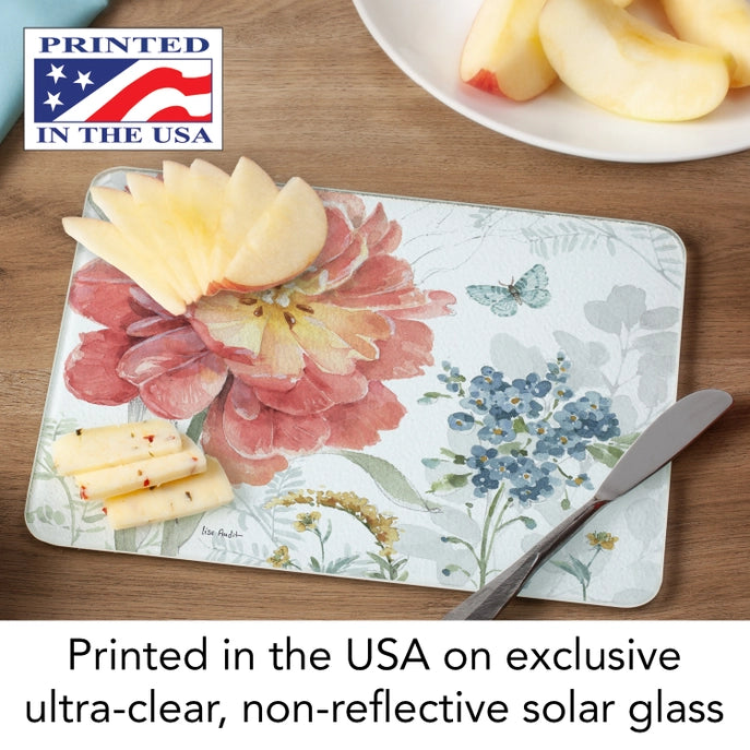 Spring Meadow 10x8 Tempered Glass Cutting Board