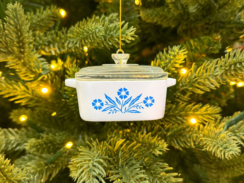 Corning Ware Inspired Mini Cornflower Ornament