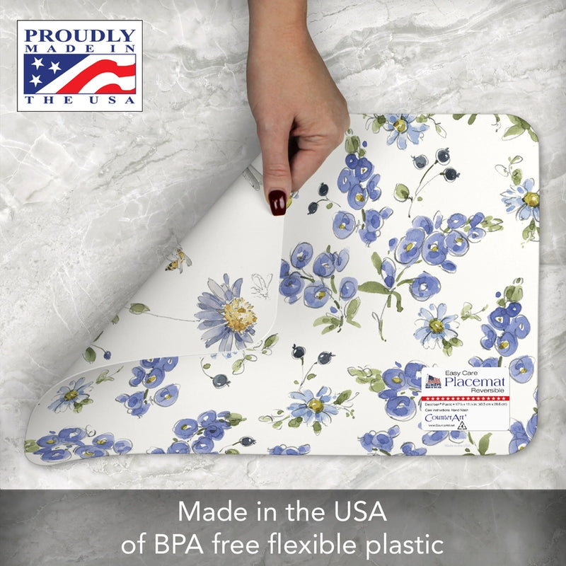 Lovely Blues Reversible Plastic Placemat
