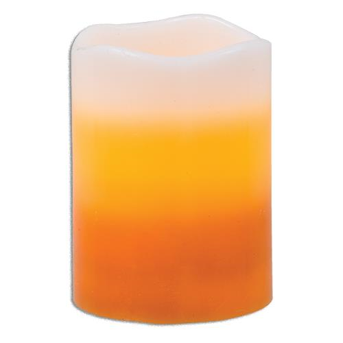 Candy Corn Battery Pillar Candle