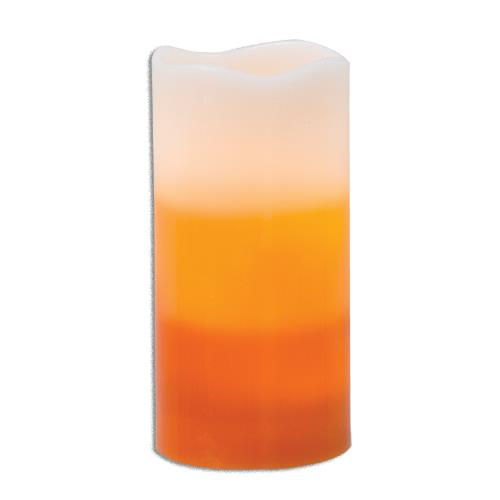 Candy Corn Battery Pillar Candle