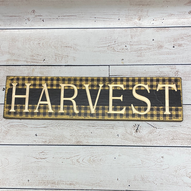 Harvest Carved Wood Sign