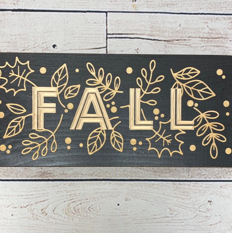 Fall Carved Wood Sign