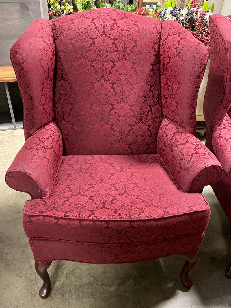Burgandy Wingback Chair