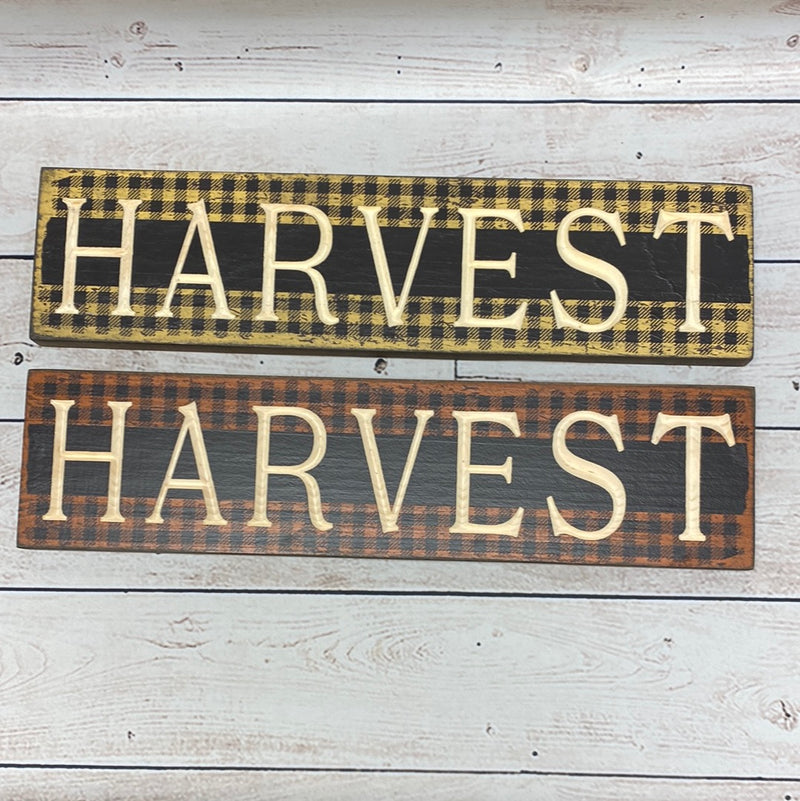 Harvest Carved Wood Sign